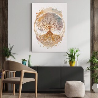 Foto 5 | Cuadros Para Sala Estilo Oleo De Colores Modernos En Canvas Color Arbol Multicolor Armazón Madera