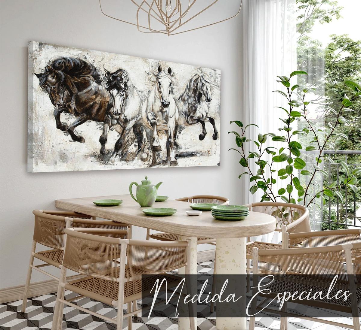 Foto 4 pulgar | Cuadro Caballos Corriendo Moderno En Canvas Alta Calidad Hd Color Wild Armazón Bastidor