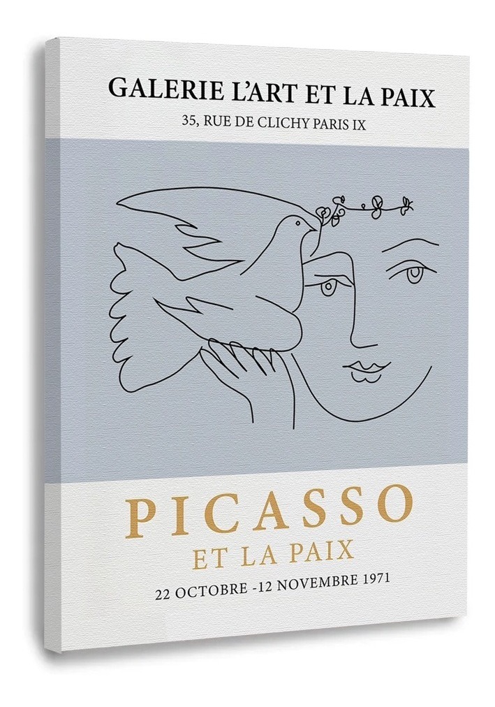 Foto 1 | Cuadros Picasso Abstractos Minimalista Modernos Canvas Museo Color Paloma Paz Armazón Bastidor De Madera