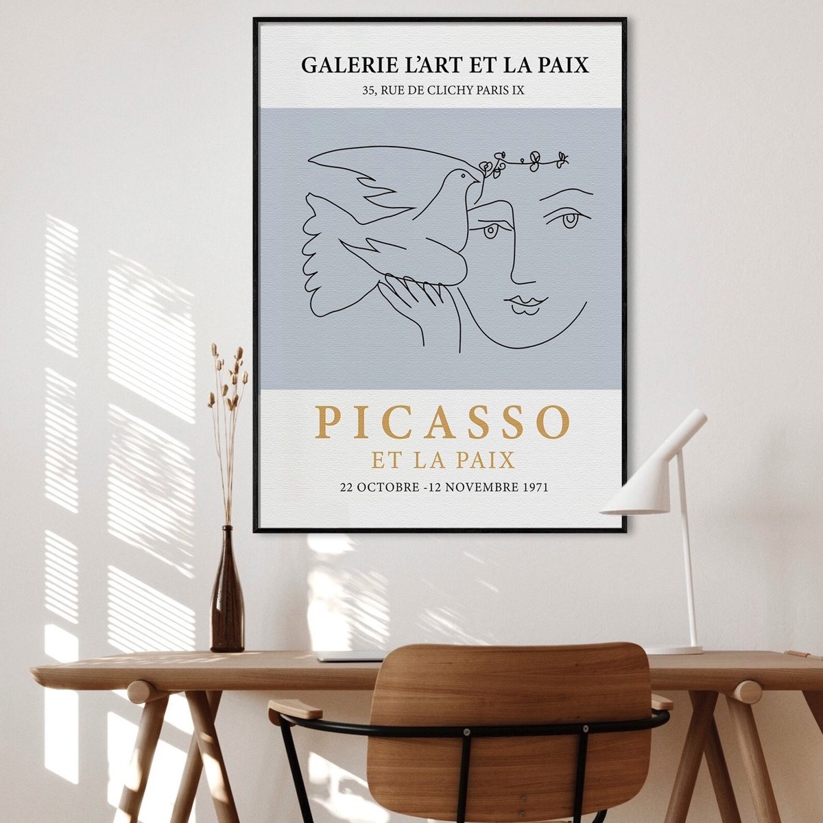 Foto 2 | Cuadros Picasso Abstractos Minimalista Modernos Canvas Museo Color Paloma Paz Armazón Bastidor De Madera