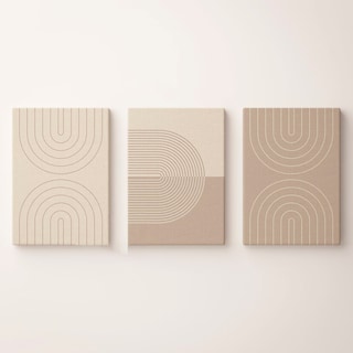 Foto 1 | Set Cuadros Canvas Bauhaus Neutros Lineal Modernos 30x40cm.