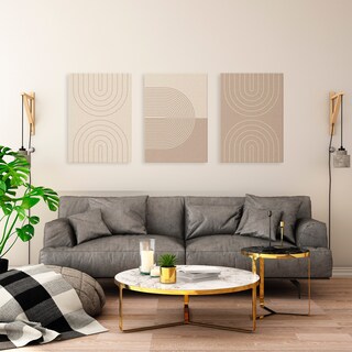Foto 3 | Set Cuadros Canvas Bauhaus Neutros Lineal Modernos 30x40cm.