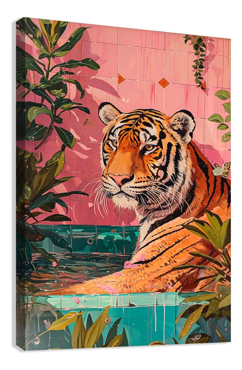 Cuadros Tigres Exótico Decoración Maximalista Canvas Grueso