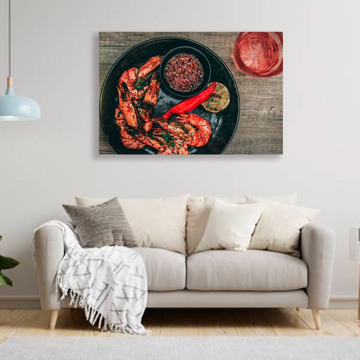 Cuadro Decorativo Marisquería Restaurante Canvas 80x120cm