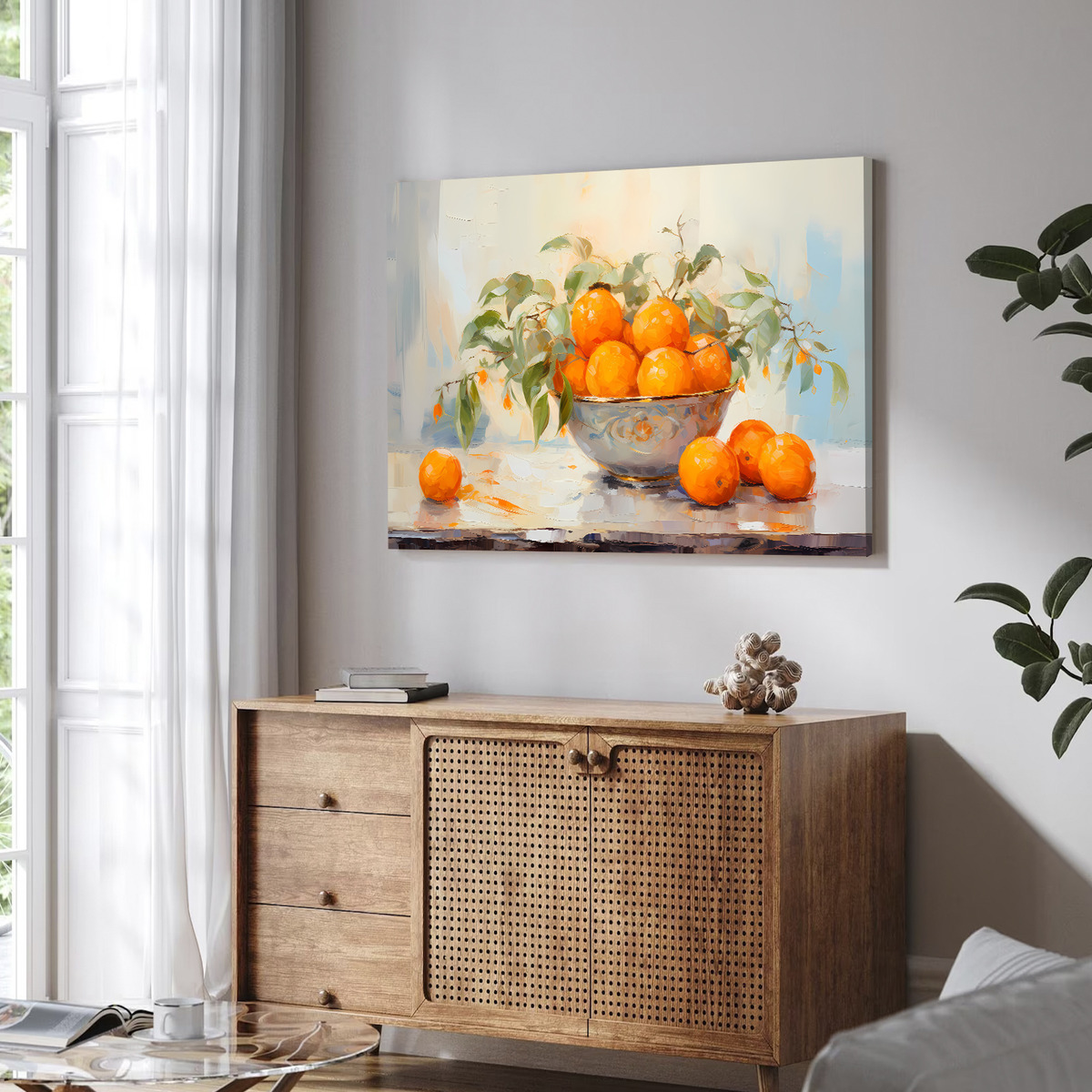 Cuadro Limones Naranjas Canvas Estilo Galería 90x60cm.