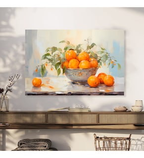 Foto 2 | Cuadro Limones Naranjas Canvas Estilo Galería 90x60cm.