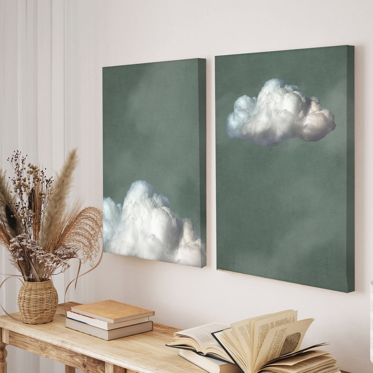 Set Cuadros Nubes Cielo Arte Original Moderno Canvas 30x45cu