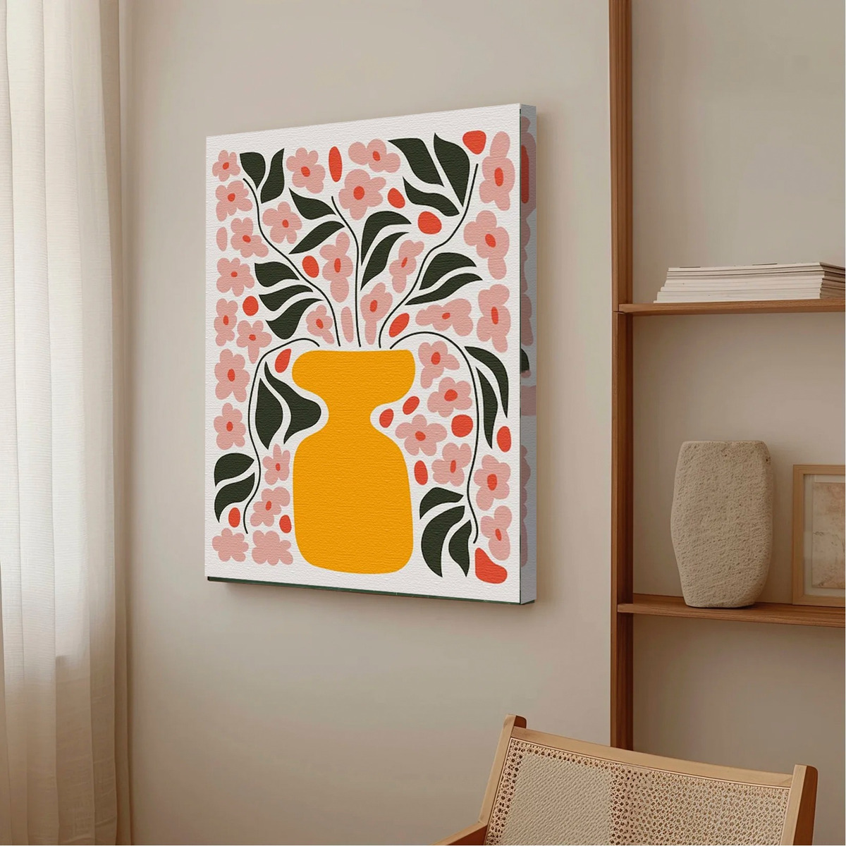 Foto 2 | Cuadros Modernos Botanico Bohemio Floral Canvas 40x60cm