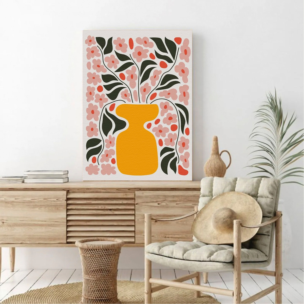 Foto 4 pulgar | Cuadros Modernos Botanico Bohemio Floral Canvas 40x60cm