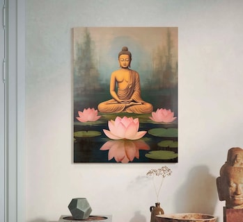 Foto 1 | Cuadro Buda Pintura Moderno Decorativo En Lienzo Canvas Algodón No Sintetico Tipo Oleo Color Nirvana