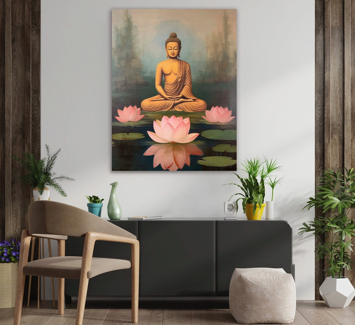 Foto 4 pulgar | Cuadro Buda Pintura Moderno Decorativo En Lienzo Canvas Algodón No Sintetico Tipo Oleo Color Nirvana
