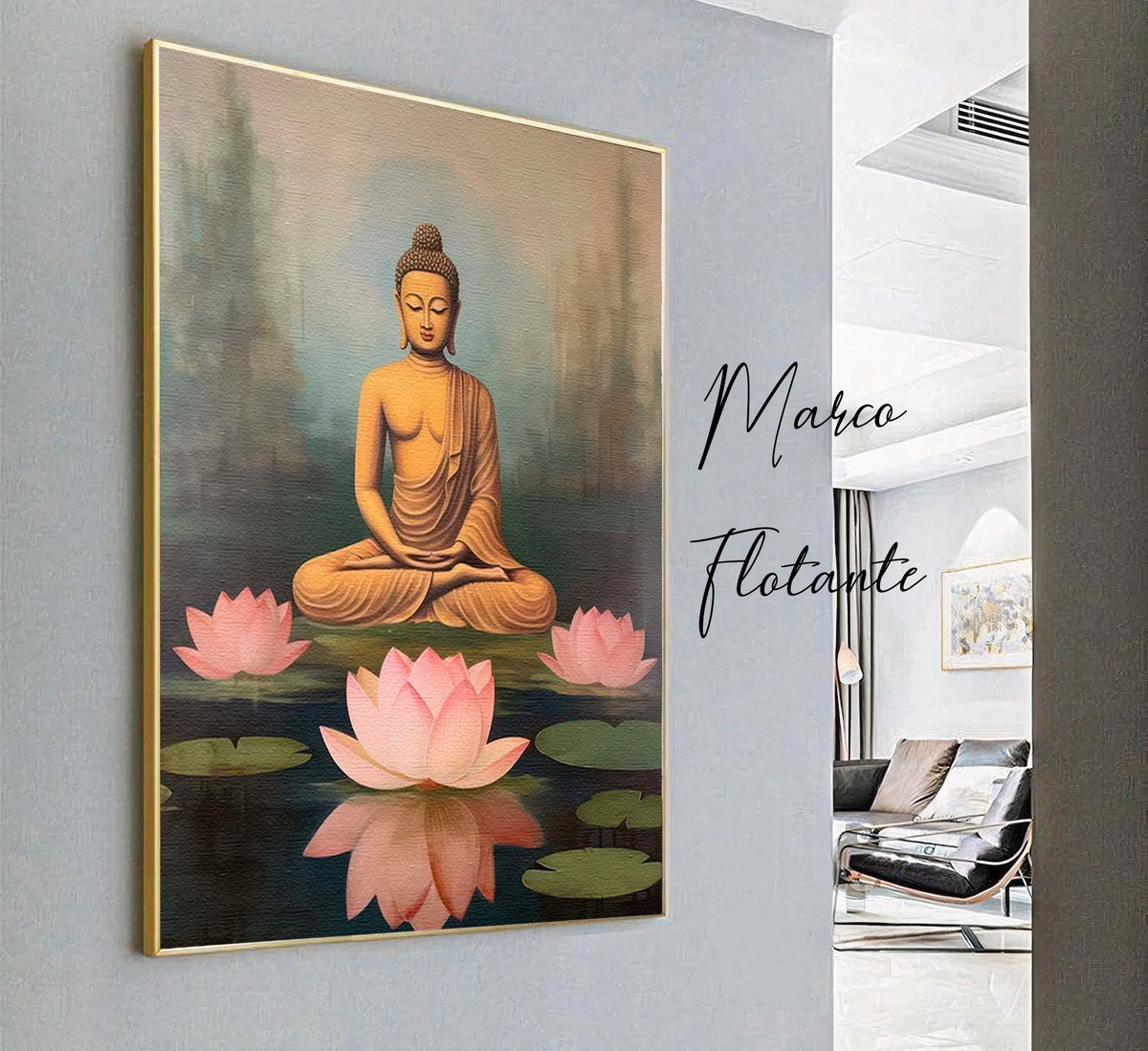 Foto 4 | Cuadro Buda Pintura Moderno Decorativo En Lienzo Canvas Algodón No Sintetico Tipo Oleo Color Nirvana