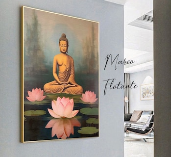 Foto 4 | Cuadro Buda Pintura Moderno Decorativo En Lienzo Canvas Algodón No Sintetico Tipo Oleo Color Nirvana