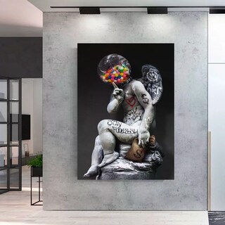 Foto 2 | Cuadros Decorativos Estatuas Griegas Graffiti David Zeus