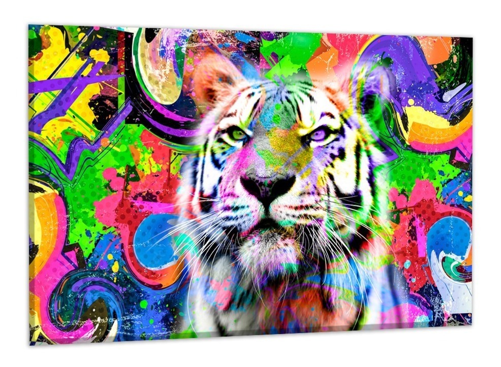 Cuadros Decorativos Abstracto Moderno Animales Colores 4k