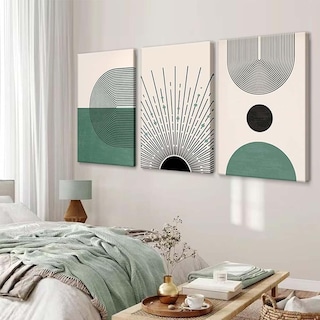 Foto 3 | Set 3 Cuadros Canvas Decorativos Abstracto Moderno Bauhaus
