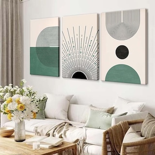 Foto 4 | Set 3 Cuadros Canvas Decorativos Abstracto Moderno Bauhaus