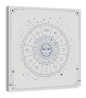 Foto 2 | Cuadro Lienzo Canvas Signos Zodiacales Zodiaco Sol Boho Hd Color Blanco/azul