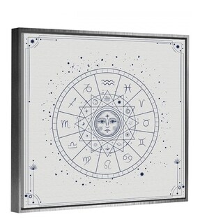 Foto 3 | Cuadro Lienzo Canvas Signos Zodiacales Zodiaco Sol Boho Hd Color Blanco/azul