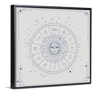 Foto 4 | Cuadro Lienzo Canvas Signos Zodiacales Zodiaco Sol Boho Hd Color Blanco/azul