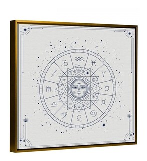 Foto 5 | Cuadro Lienzo Canvas Signos Zodiacales Zodiaco Sol Boho Hd Color Blanco/azul