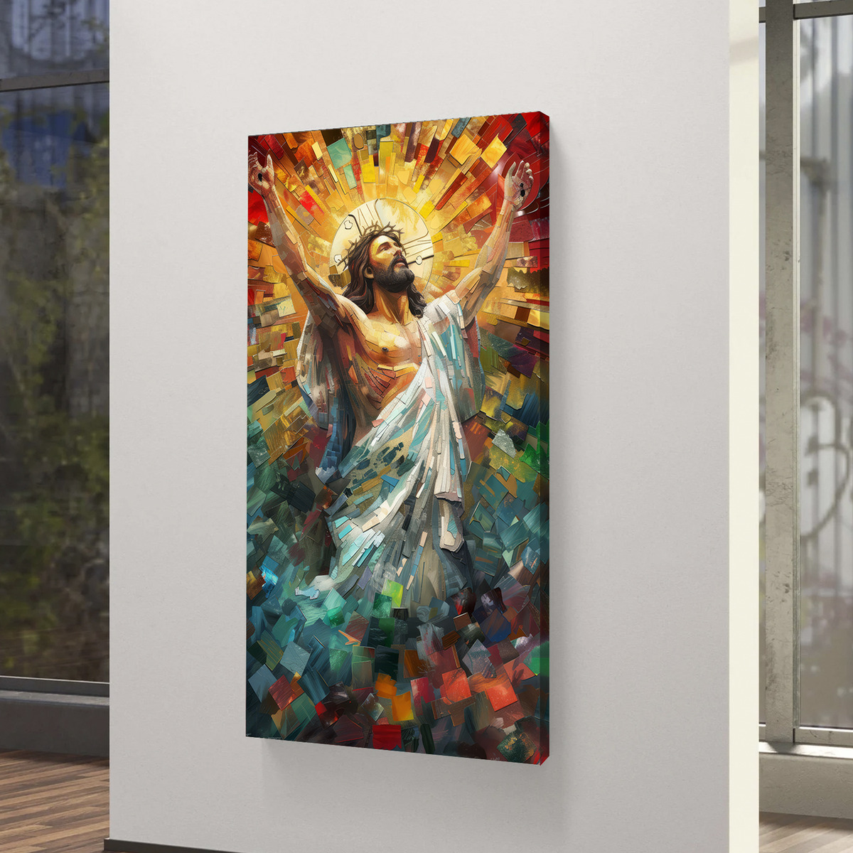 Cuadro Canvas Jesús Cristo Estilo Oleo Colores Arte Religios