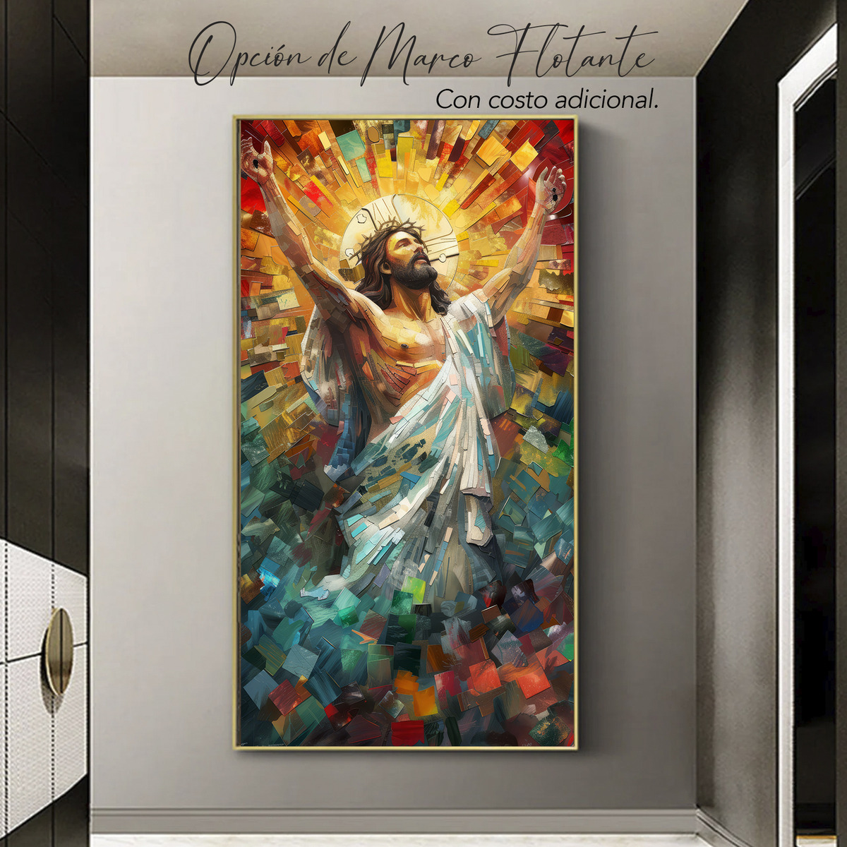 Foto 4 pulgar | Cuadro Canvas Jesús Cristo Estilo Oleo Colores Arte Religios