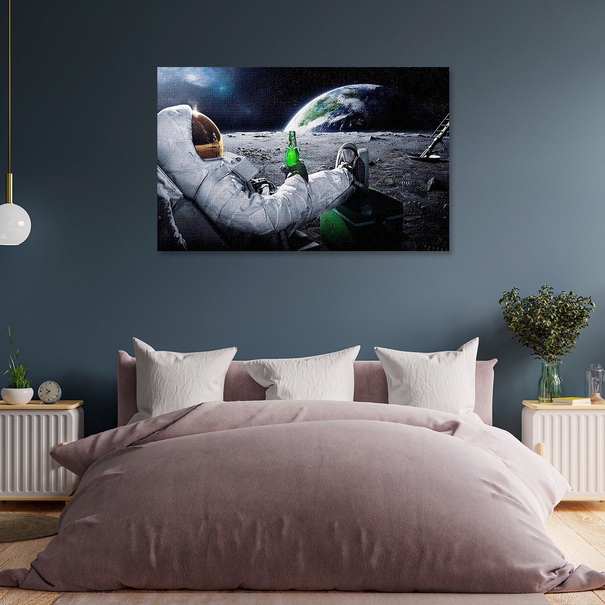 Foto 4 pulgar | Cuadro Astronauta Con Cerveza Para Sala Oficina O Recamara