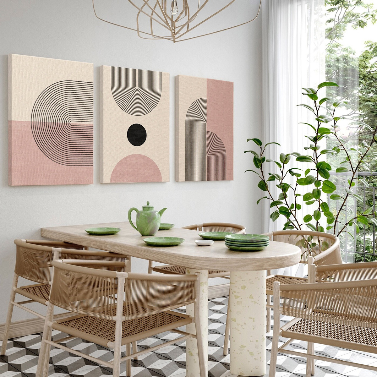 Foto 5 pulgar | Cuadros Decorativos Modernos Minimalist Lineal Canvas Grueso