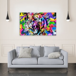 Foto 2 | Cuadros Decorativos Abstracto Moderno Animales Colores 4k Color Tigre 1