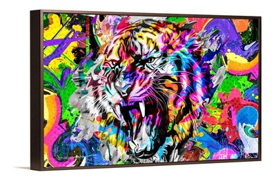 Foto 3 | Cuadros Decorativos Abstracto Moderno Animales Colores 4k Color Tigre 1