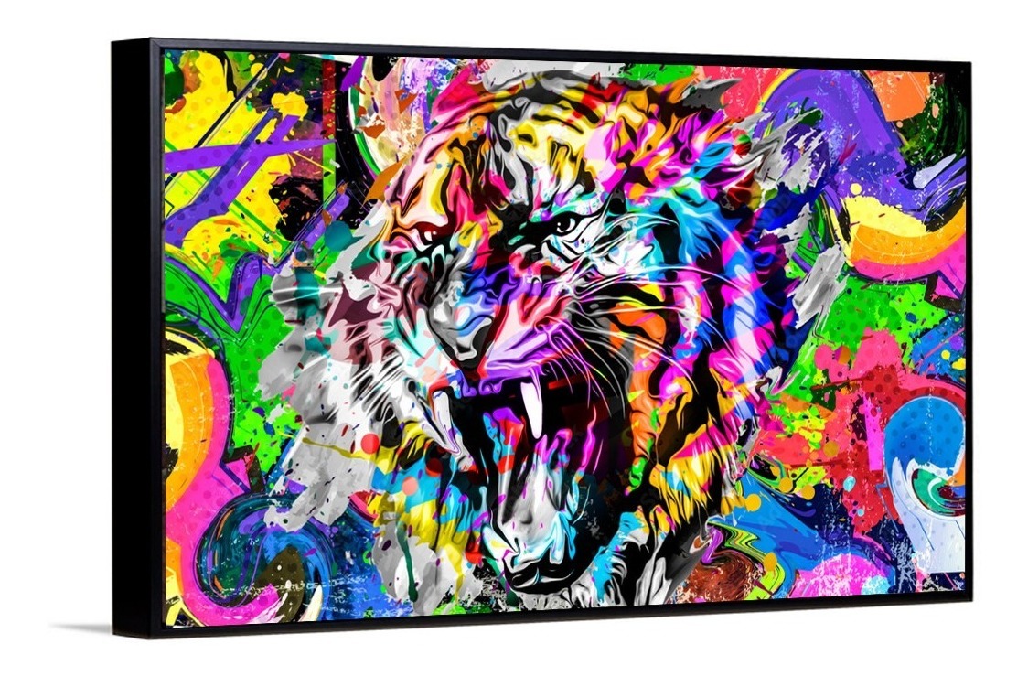 Foto 5 pulgar | Cuadros Decorativos Abstracto Moderno Animales Colores 4k Color Tigre 1
