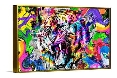 Foto 5 | Cuadros Decorativos Abstracto Moderno Animales Colores 4k Color Tigre 1