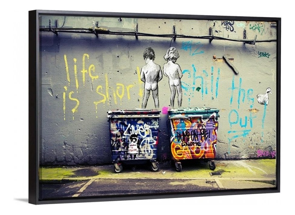 Foto 2 pulgar | Cuadro Bansky Amor Love You Graffiti Canvas Grueso 60x90