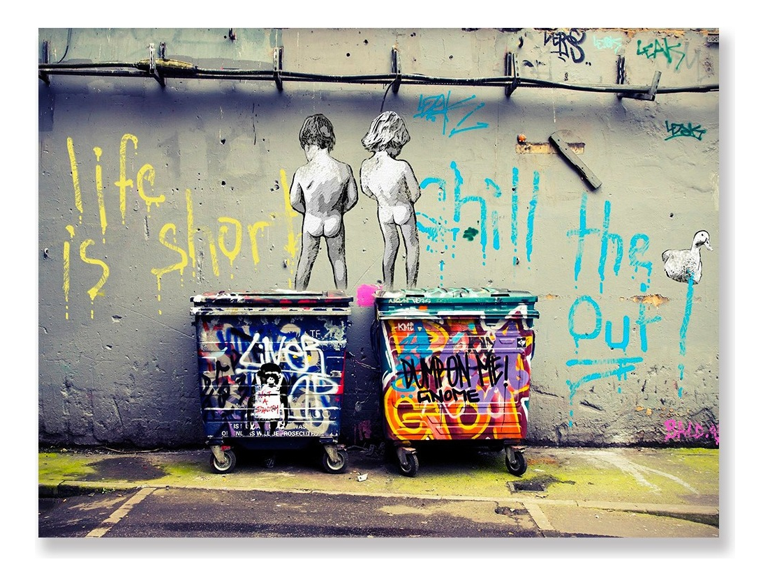 Foto 4 pulgar | Cuadro Bansky Amor Love You Graffiti Canvas Grueso 60x90