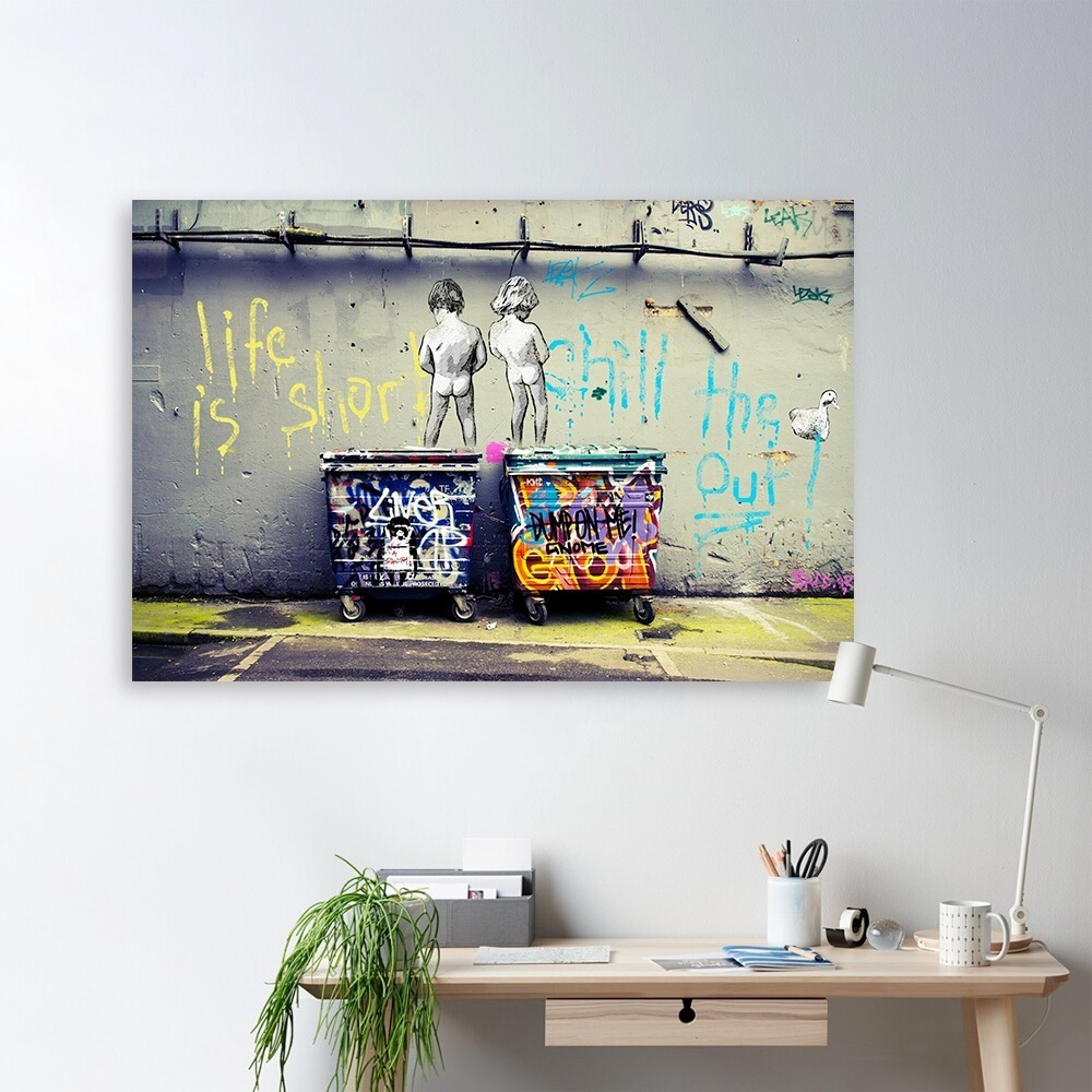 Foto 5 pulgar | Cuadro Bansky Amor Love You Graffiti Canvas Grueso 60x90