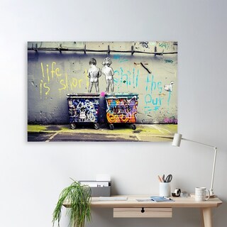 Foto 4 | Cuadro Bansky Amor Love You Graffiti Canvas Grueso 60x90