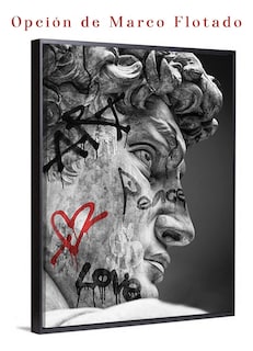 Foto 3 | Cuadro Estatua Ángel Moderno Graffiti Grande Canvas 140x90cm
