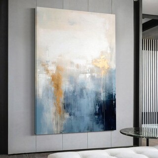 Foto 5 | Cuadro Grande Abstracto Canvas Contemporáneo Moderno 120x90 Color Blue Calm Armazón Bastidor De Madera