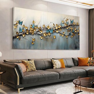 Foto 4 | Cuadros Flores Elegantes Para Sala Canvas Listo Para Colgar Color Mariposas Monarca Armazón Bastidor De Madera