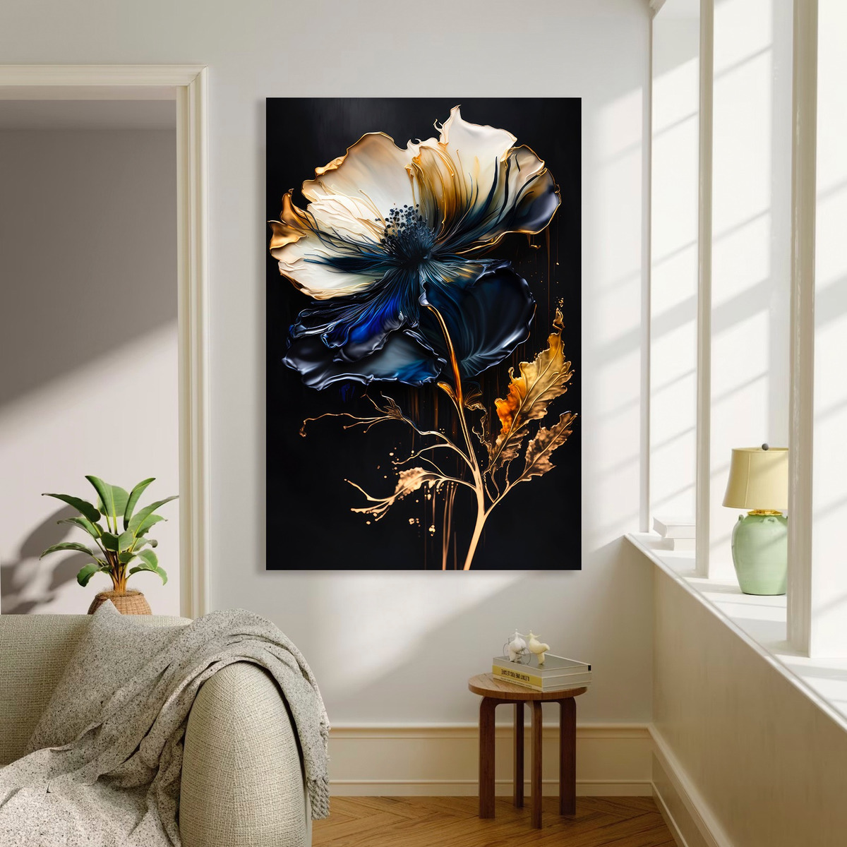 Foto 2 | Cuadros Flores Elegante Abstracto Moderno Canvas Grueso60x90