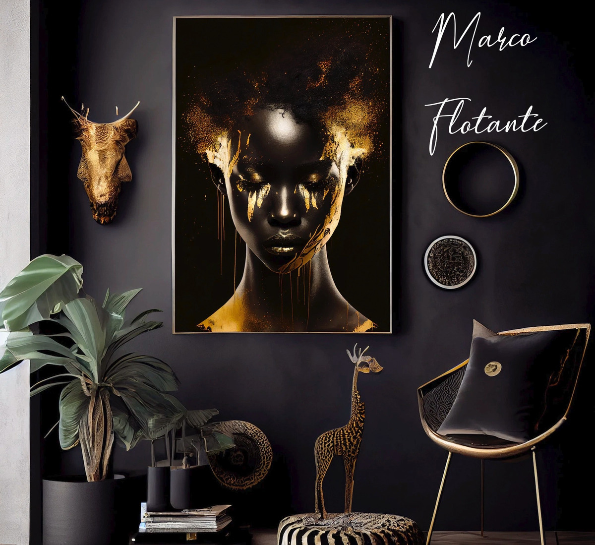 Foto 2 | Cuadro Canvas Decorativo Mujer Africana Moderno 100x55cm