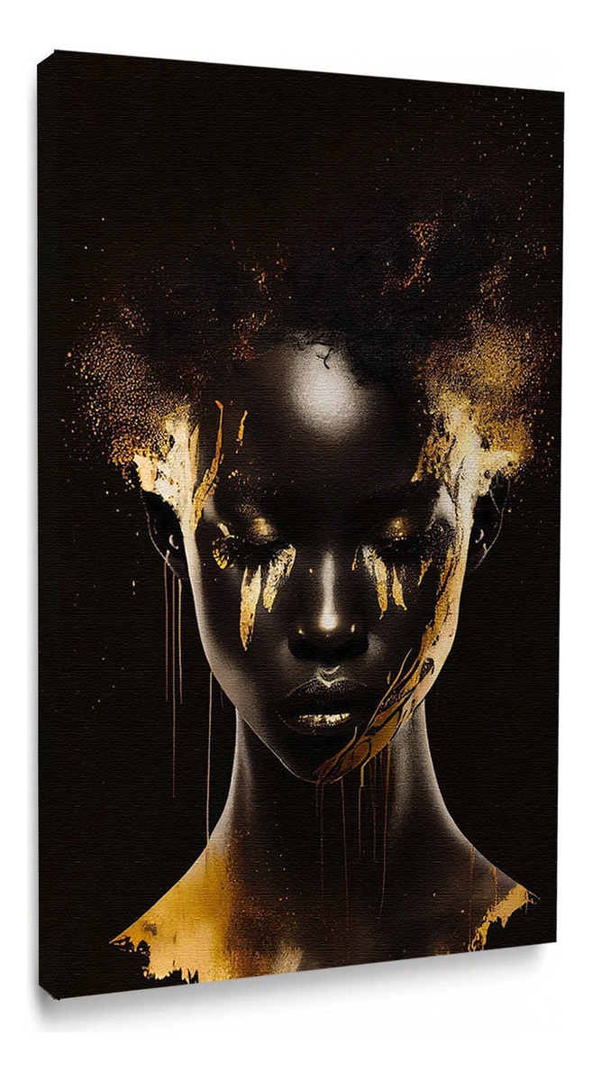 Foto 4 pulgar | Cuadro Canvas Decorativo Mujer Africana Moderno 100x55cm