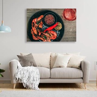 Foto 1 | Cuadro Decorativo Marisquería Restaurante Canvas 90x135cm