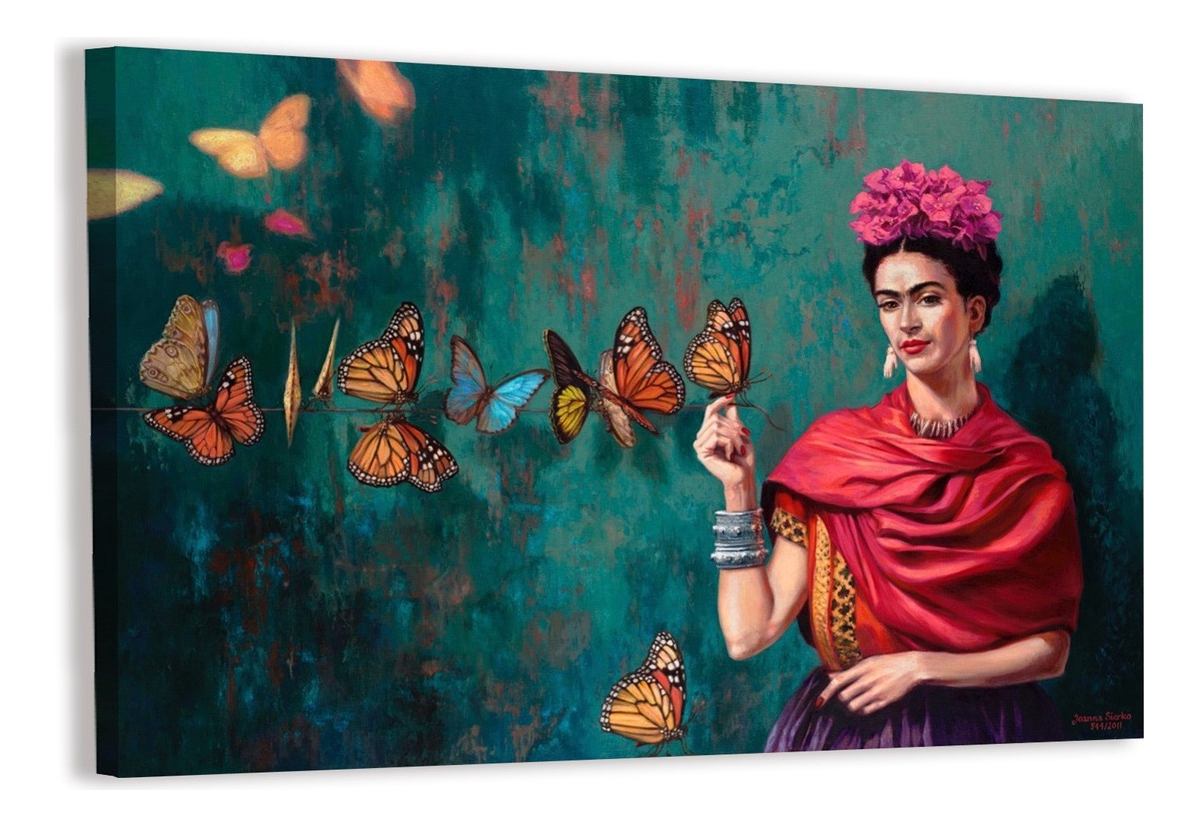 Cuadro Frida Kahlo. Cuadro Decorativo Para Recamara, Sala. Color Verde