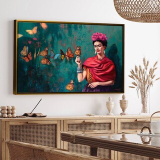 Foto 2 | Cuadro Frida Kahlo. Cuadro Decorativo Para Recamara, Sala. Color Verde