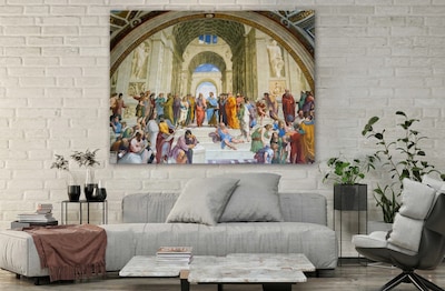 Foto 3 | Cuadro Escuela De Atenas En Lienzo Canvas Con Bastidor Arte