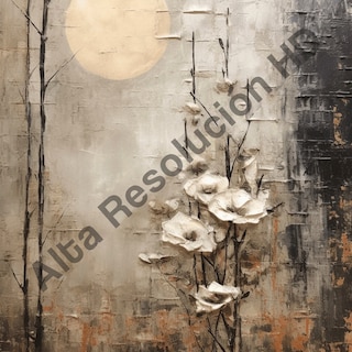 Foto 4 | Cuadro Lienzo Canvas Paisaje Flores Blancas Sala 70x100cm Armazón Bastidor De Madera