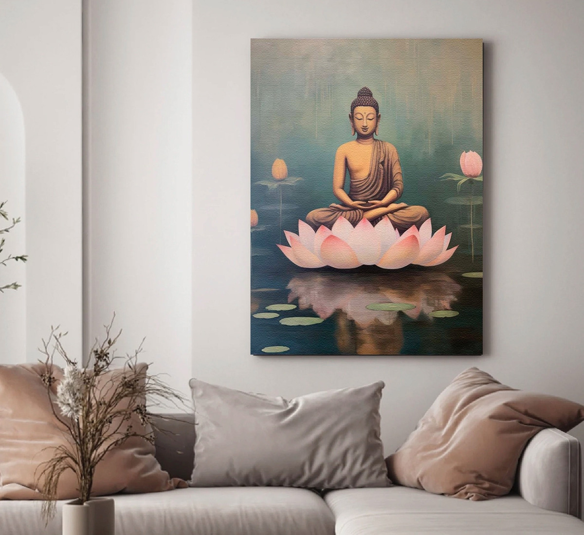 Foto 1 | Cuadros Buda Vintage Yoga Loto Zen En Marco Lienzo Canvas