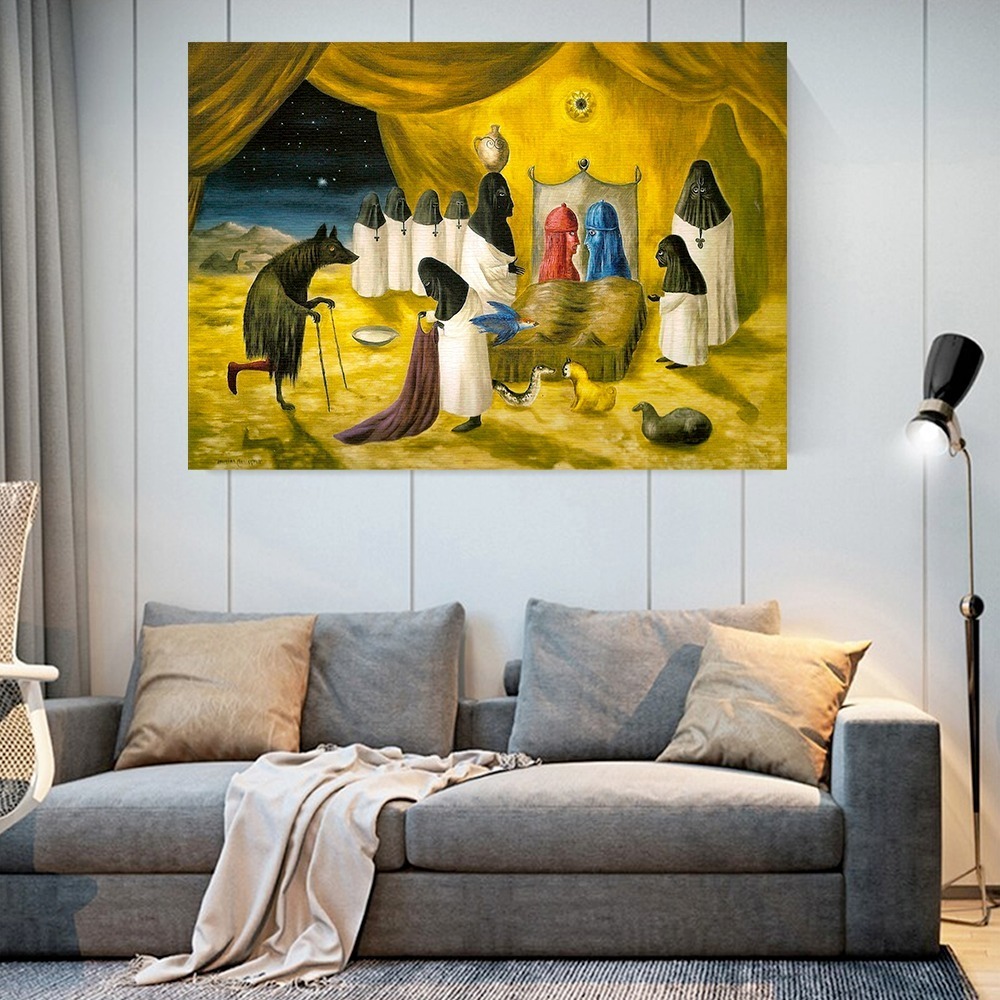 Leonora Carrington Obras Cuadros Canvas Calidad De Galería Color The Lovers Armazón Bastidor De Madera
